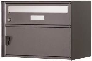 Briefkasten aus sendzimirverzinktem Stahl pulverbeschichtet in dunkelgrau-metallic IGP 71385